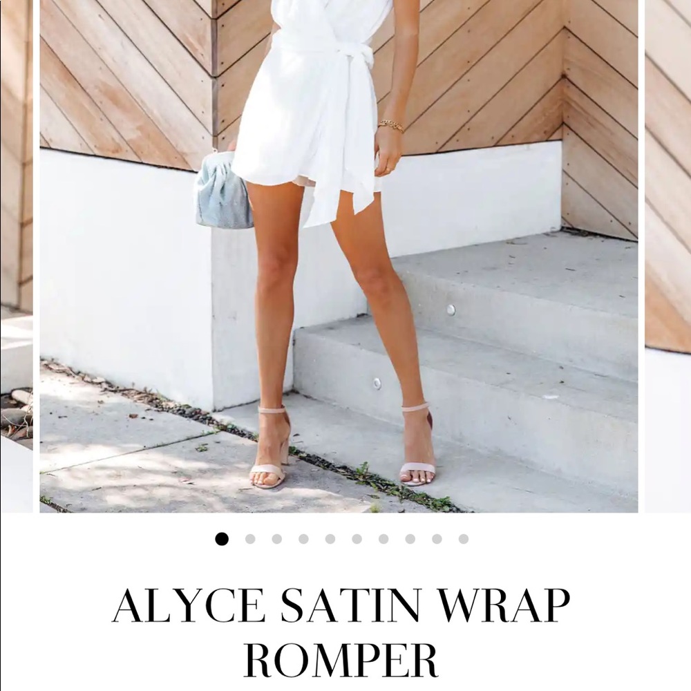NWT satin white romper from vici